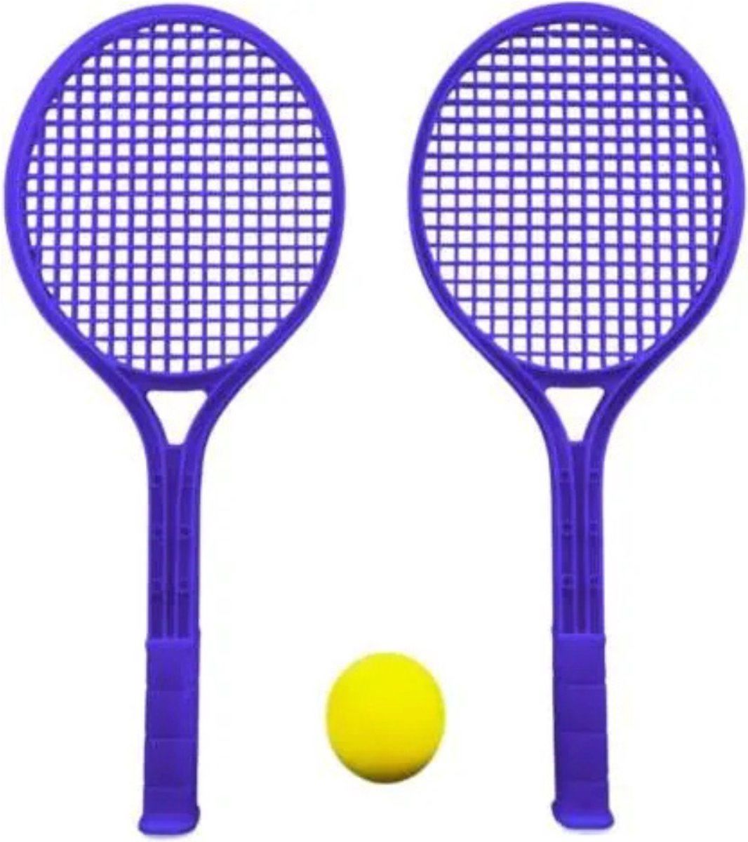 Tennis Set Kunststof 2 Rackets + Bal Blauw