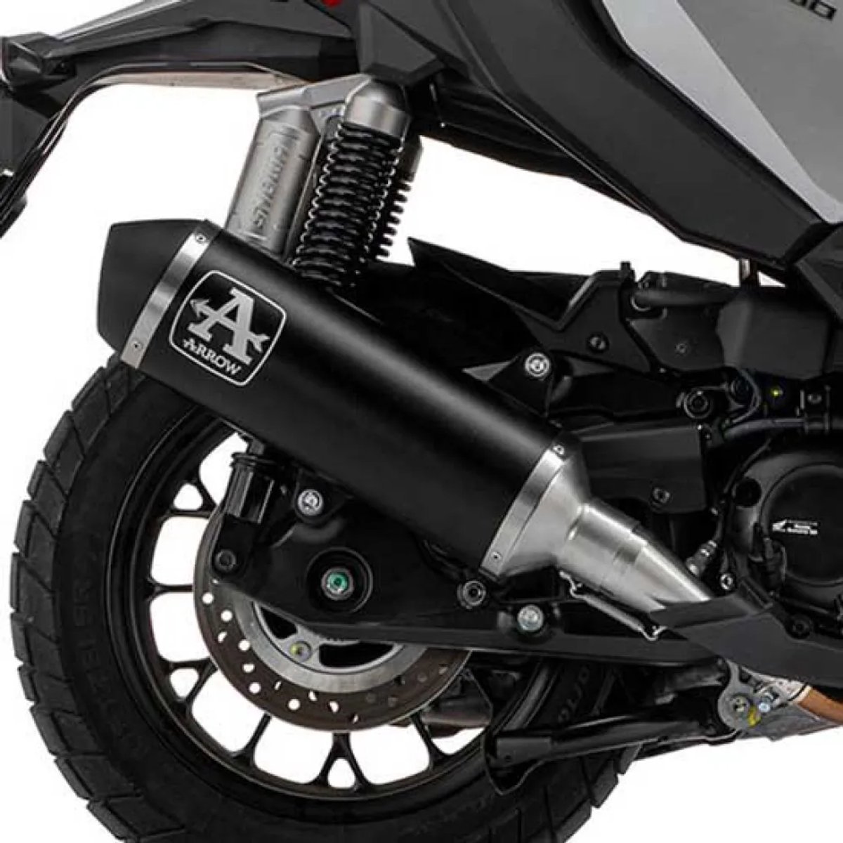 Arrow Urban Aluminium Dark With Dark End Cap Honda Adv 350 ´22 Gehomologeerde Uitlaatdemper Zilver Homologated