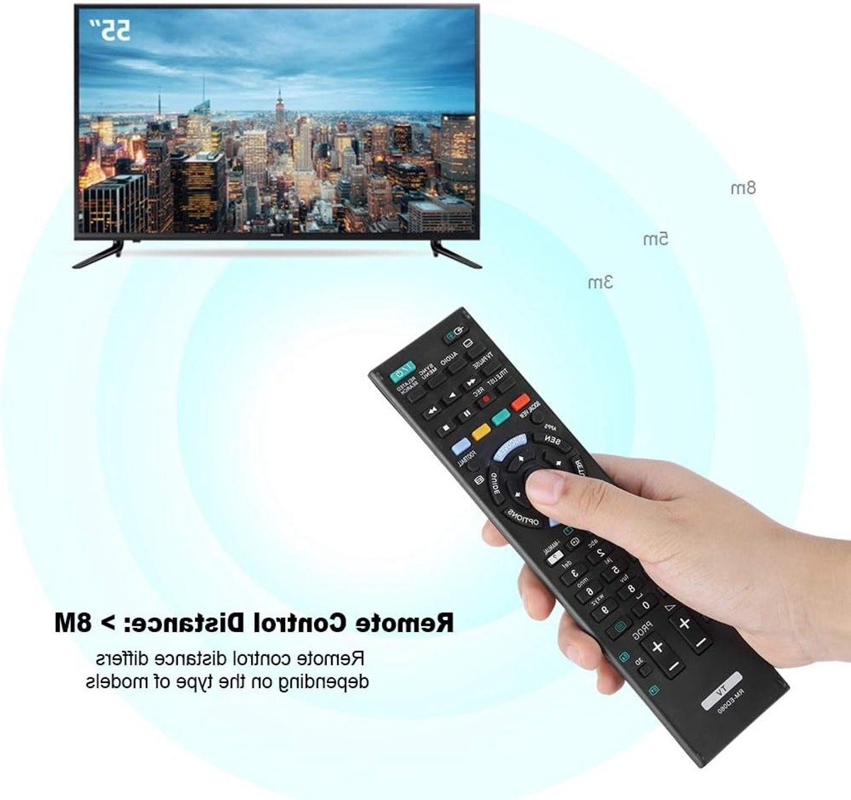 Vervangende afstandsbediening voor RMED060 geschikt voor Sony Bravia LCD TV's, eenvoudig te gebruiken en betrouwbaar
