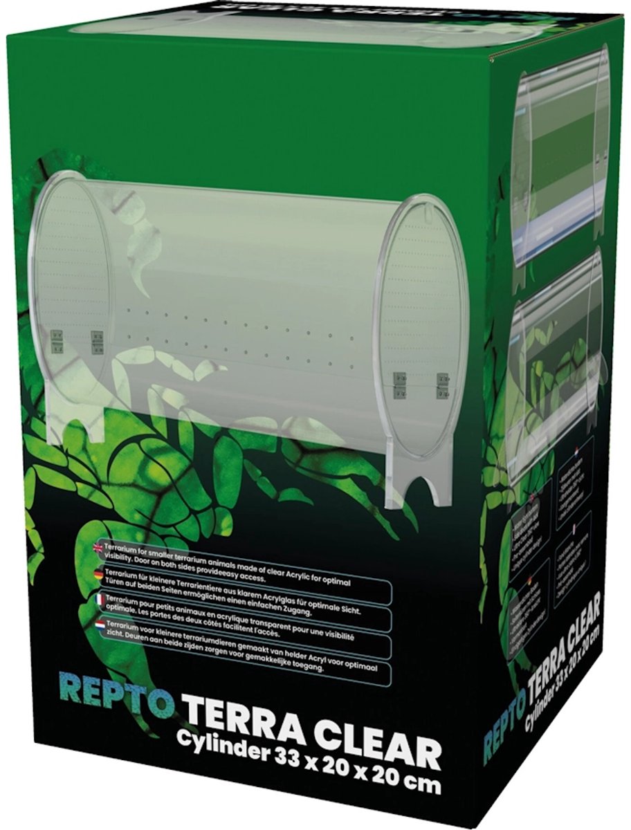 Repto Cilinder terrarium 33x20x20 cm | 360Â° zicht | helder acryl
