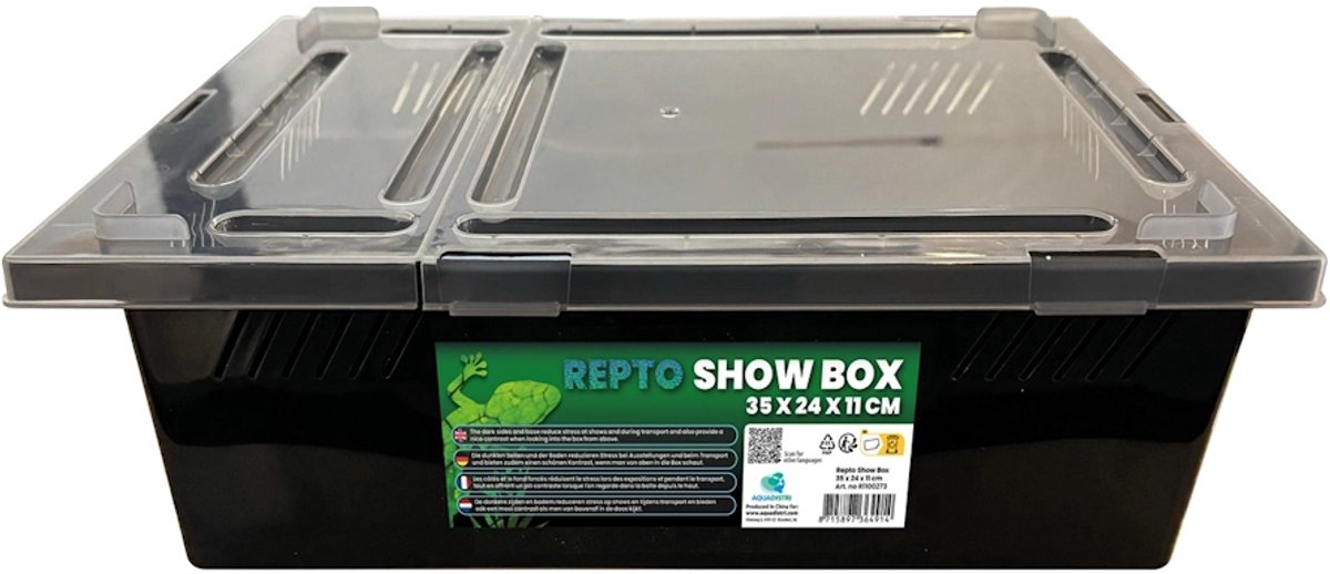 Repto Showbox voor reptielen | transport en tijdelijke huisvesting | 35 x 24 x 11 cm