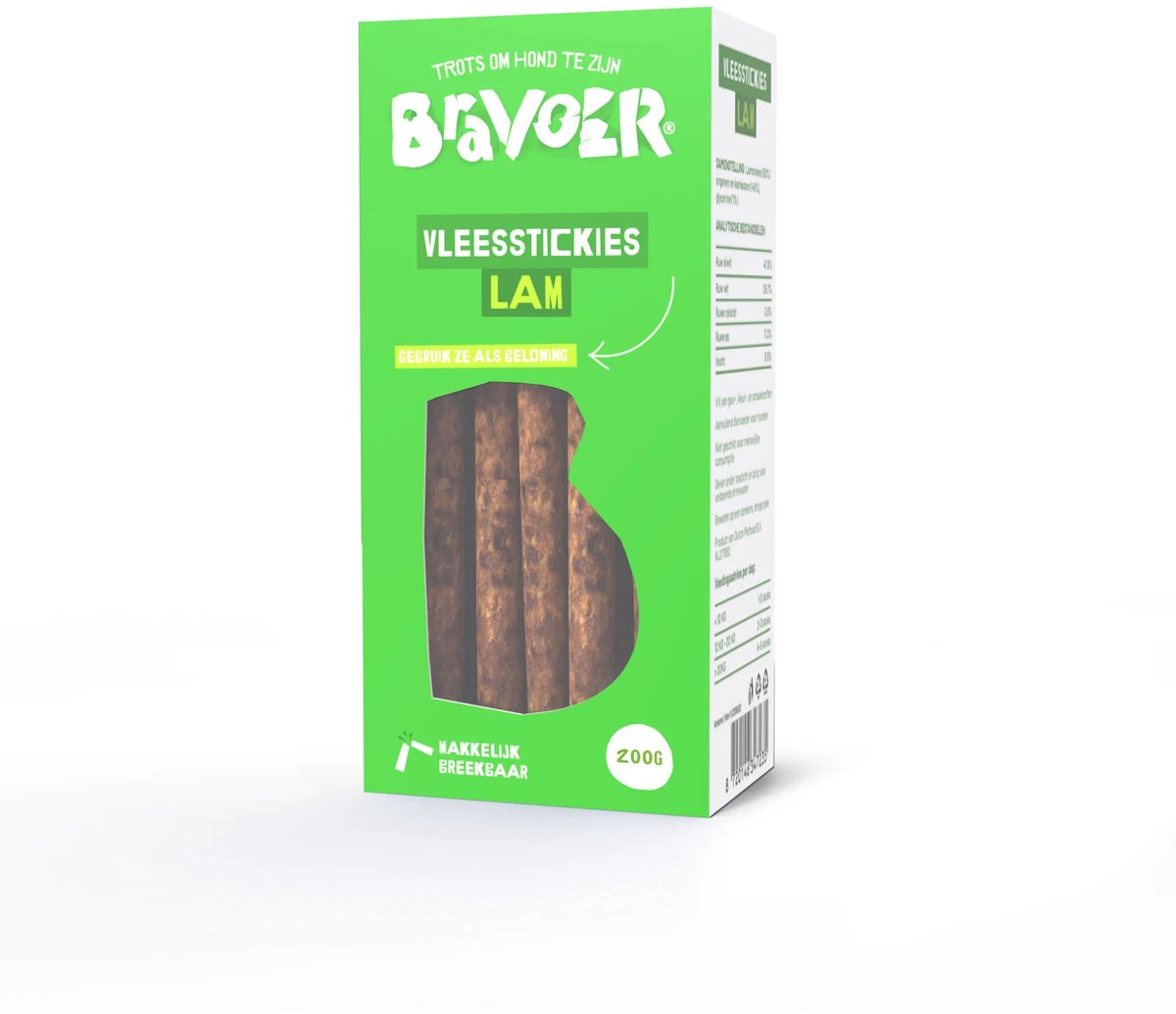 Bravoer Vleesstickies Lam 200 gram