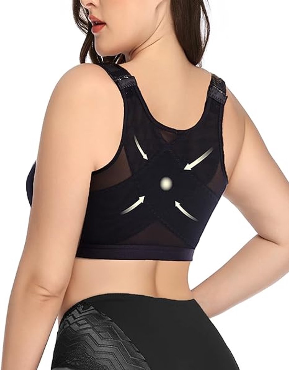 Sport BH met Voorsluiting & Houdingcorrector - Verstelbare Rugsteun voor Vrouwen - Yoga & Fitness - Ademend- White-S — cadeau in Sport & Outdoor - foto 4