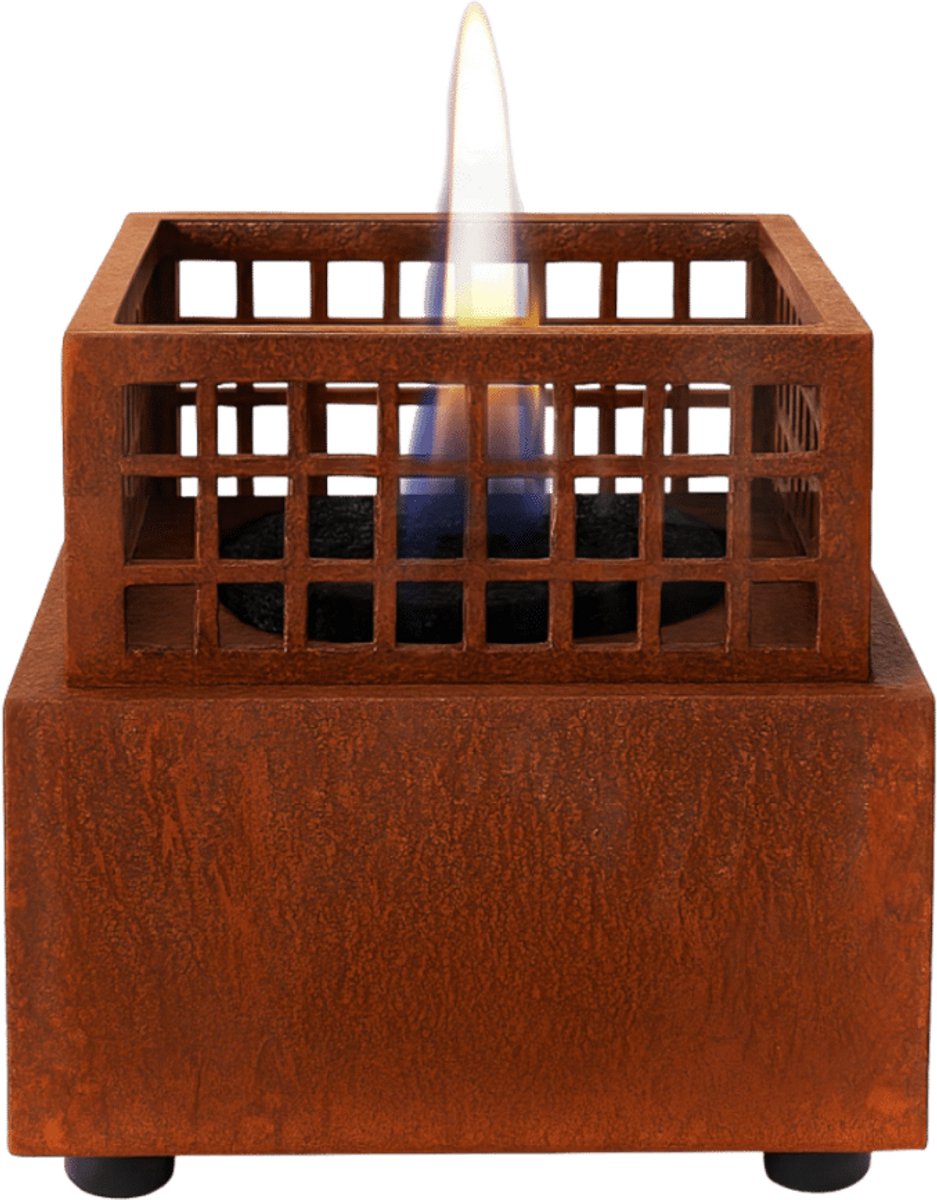 Tenderflame Agni 16 Tafelhaard – Corten – Sfeerhaard Binnen – Tenderfuel – Bio-Ethanol Alternatief – Rookvrij, veilig, schoon en geurarm