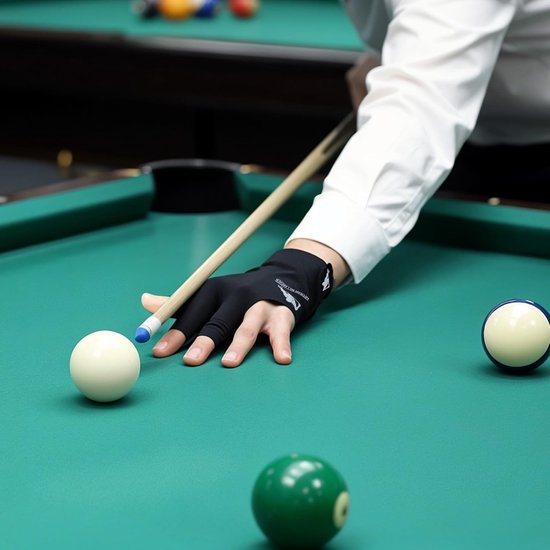 Billiard Pool Cue Gloves - Non-Slip Accessories - Adjustable Snooker Gloves voor Carom Games - Zwart van Merkloos — afbeelding 2