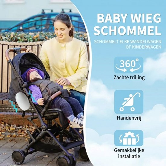 Livingstar® Baby Rocker 2.0 - 2026 model - Baby Rocker voor Kinderwagen - Babywipstoel - Baby Swing - Automatisch Schommelen - Incl. Reistas & USB kabel van Merkloos — afbeelding 5