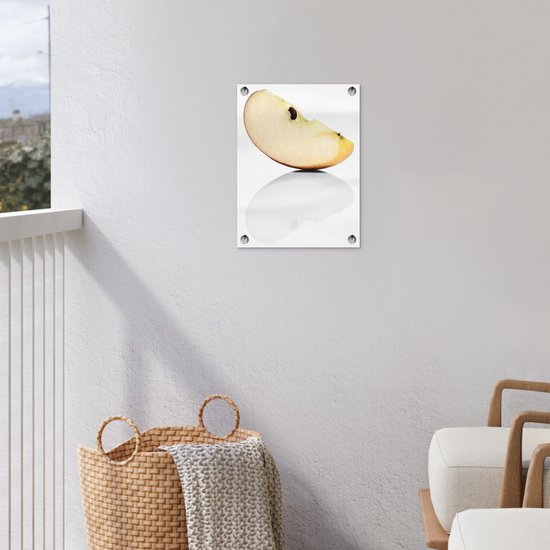 Horloge maison d'une pomme rouge affiche de jardin 30x40 cm - petit - Toile de jardin / Toile d'extérieur / Peintures pour l'extérieur (décoration de jardin)