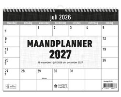 MGPcards - 18 Maanden planner 2027 - Maandplanner - Maand kalender - Nederlandse en Belgische feestdagen - juli 2026 t/m december 2027 - 27 x 24,5 cm