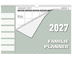 MGPcards - Family Planner XL 2027 - Weekplanner - Week begint op maandag - 34 x 24,5 cm - Groen