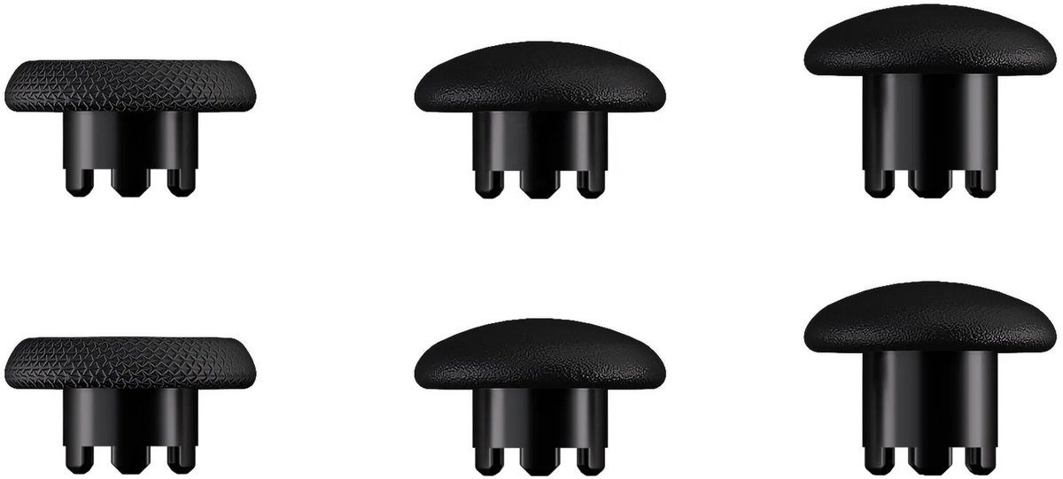 DrPhone GripCore3 Thumbstick Caps – 6 Stuks – 3 Hoogtes – Soft TPE en Hard PC – Zwart – Voor Controller Joysticks