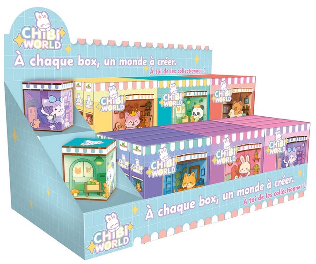 Sycomore Chibi Box speelgoed display - 24 stuks assortiment.