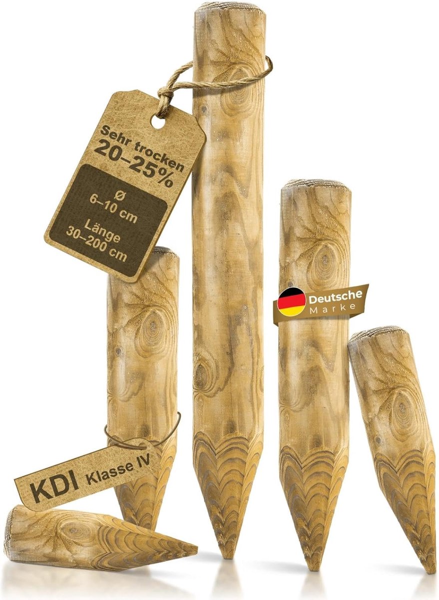 BooGardi houten schuttingpalen - Droge houten paal KDI IV - Ronde houten palen - Ronde houten boomstammen voor houten schuttingen, tuinschuttingen en bloembedden - 39 maten · Ø 30cm, lengte: 10 cm