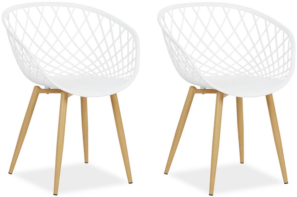 Homestyle4u Tuinstoelen - Set van 2 - Kunststof - Wit