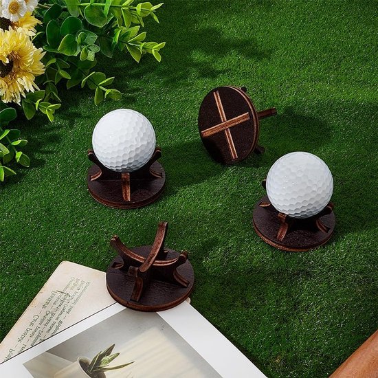 4 Stuks Houten Tentoonstellingsstand voor Golfballen en Baseballs, Multifunctionele Display Set, Bruin, 5.5x3cm, Ideaal voor Verzamelobjecten en Sportaccessoires van Merkloos — afbeelding 3
