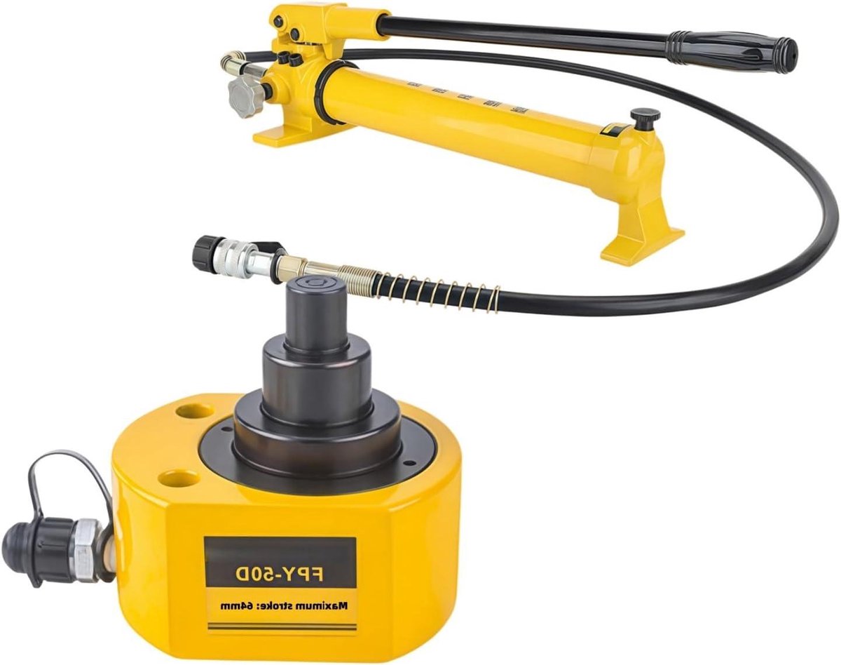 Hydraulische Krik - Handpomp Cilinder - Industrieel Onderhoud - Compact Hoge Capaciteit - 20 Ton - Zwart