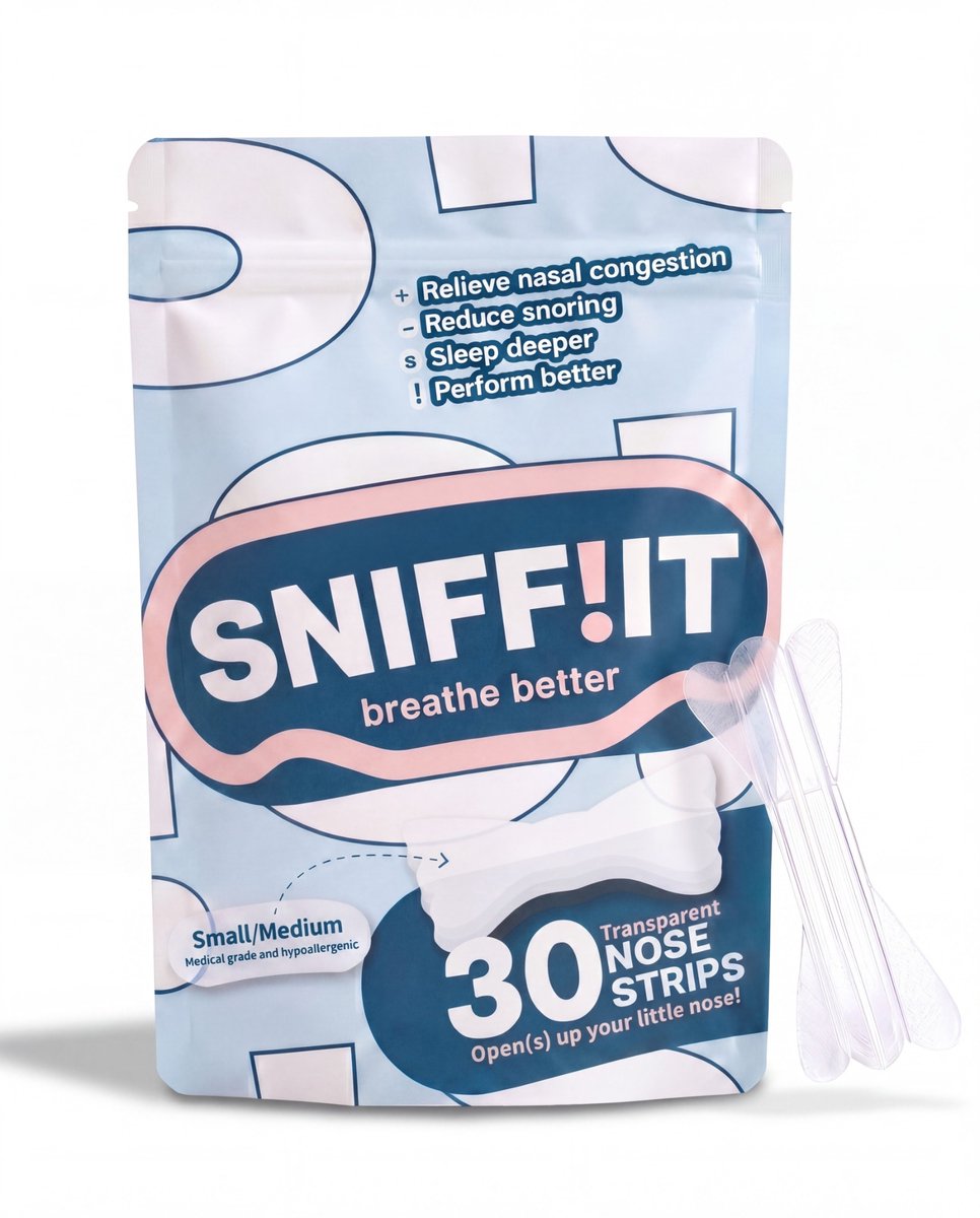 Sniffit® Kleine Neusstrips - 30 stuks - Geen verstopte neus meer - Neuspleisters - Neusspreider - Anti snurk strips - Zacht voor de huid - Hypoallergene lijm - Beter slapen