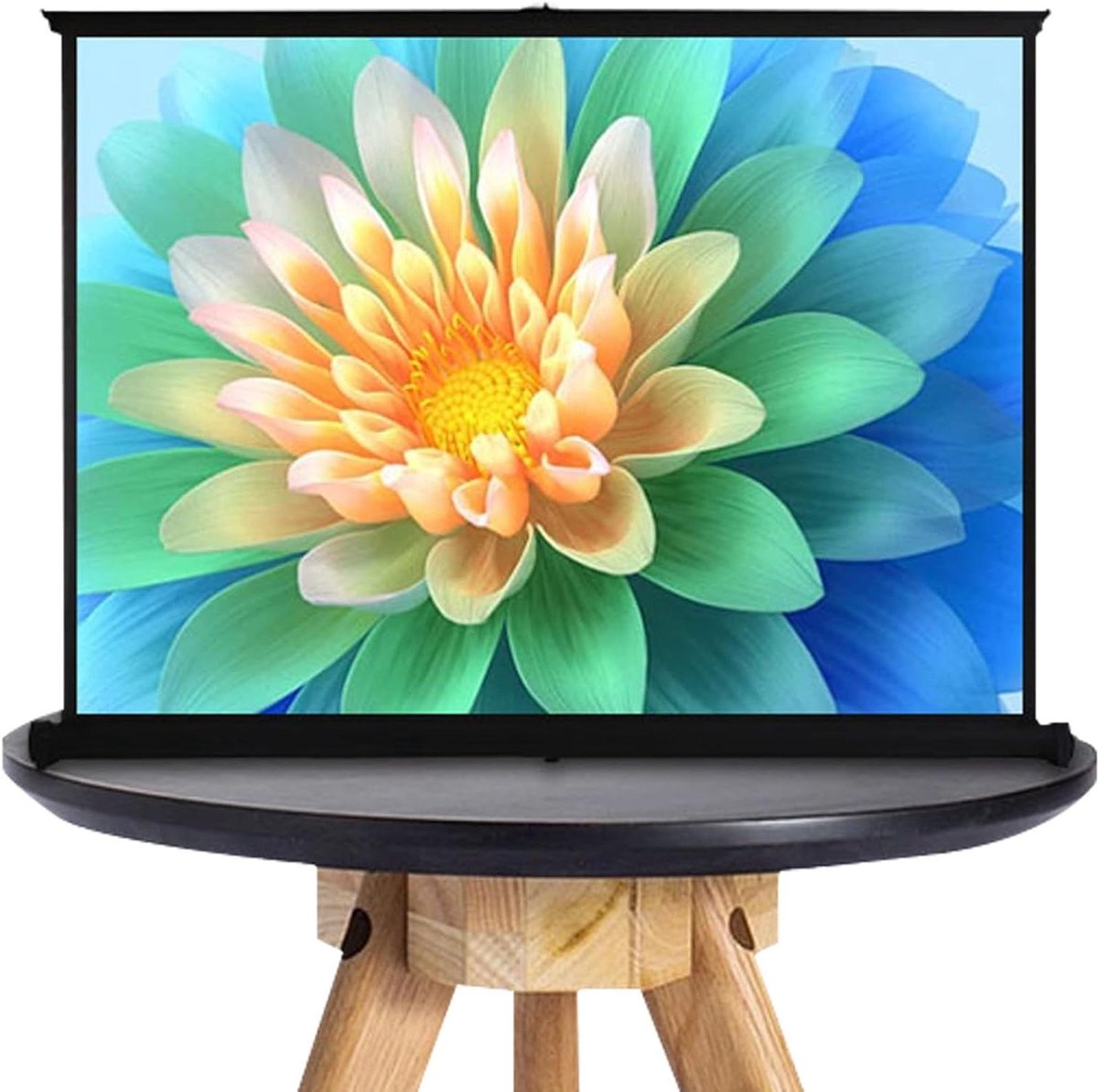 Draagbaar Projectiescherm - Mobiel Scherm Opvouwbaar - Thuisbioscoop Creëren - Gatvrije Installatie - 30-50 inch - Zwart