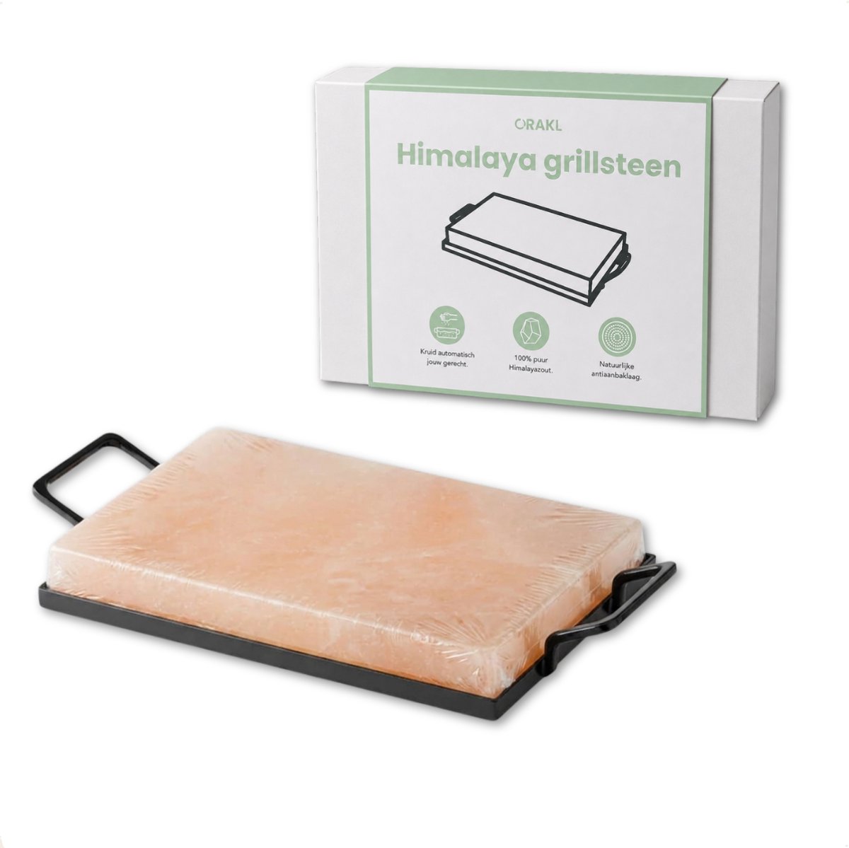 Luxe Himalaya Grillsteen – 6-8 KG - Incl. Stalen Houder – Zoutsteen Grill - BBQ Accessoires – Zoutplank