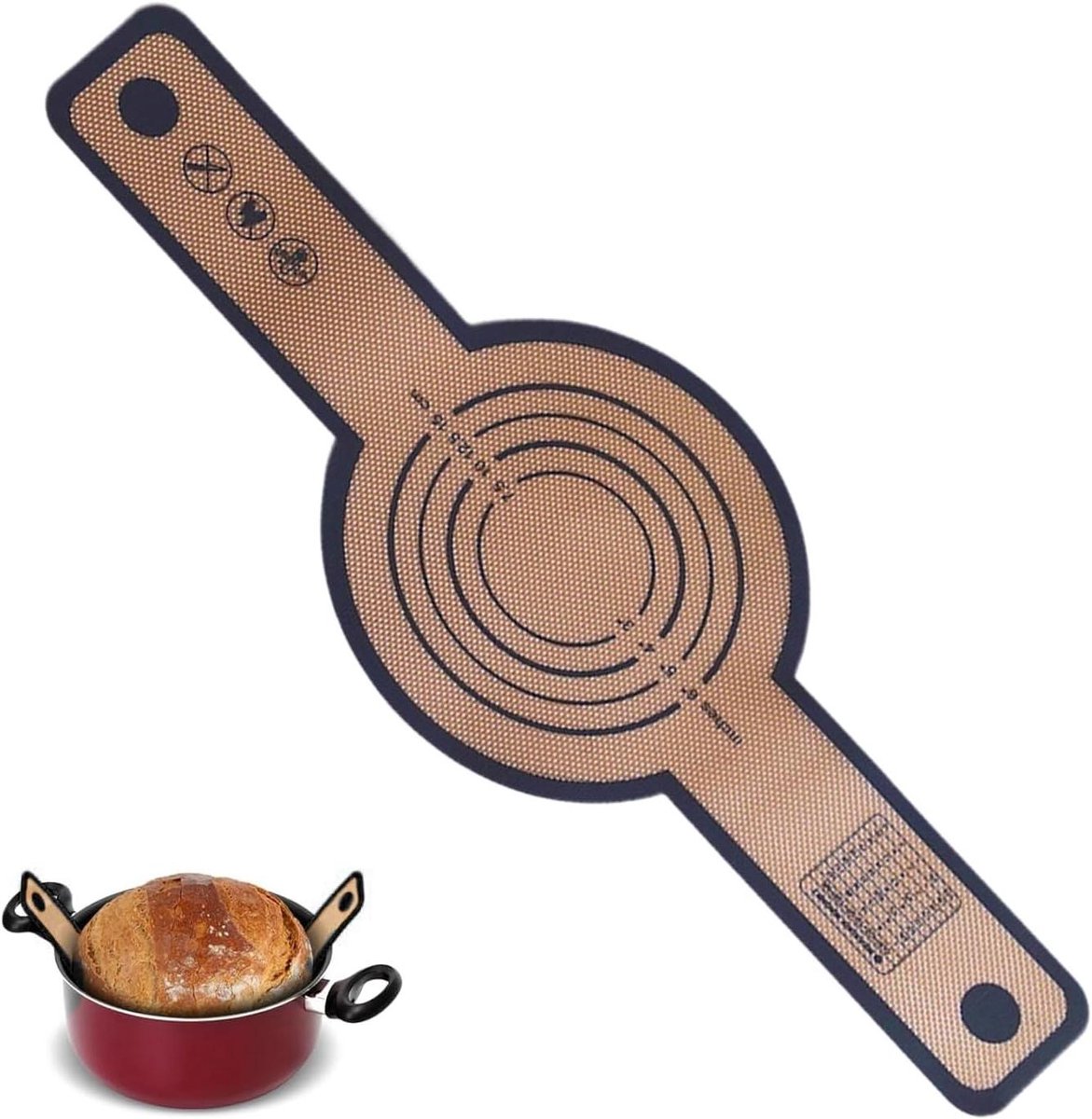 Bakmat Brood Sling - Dutch Oven Mat - Thuis Bakken - Anti-aanbak Hanteren - 56 x 21 cm
