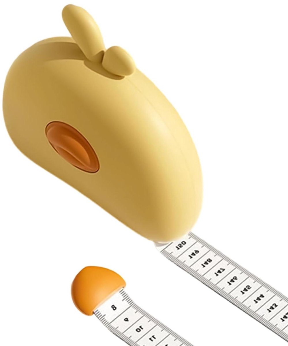 Maatband Taille - Meetlint Stoffen - Kleding Maken - Intrekbaar Magnetisch - 150 cm - Geel