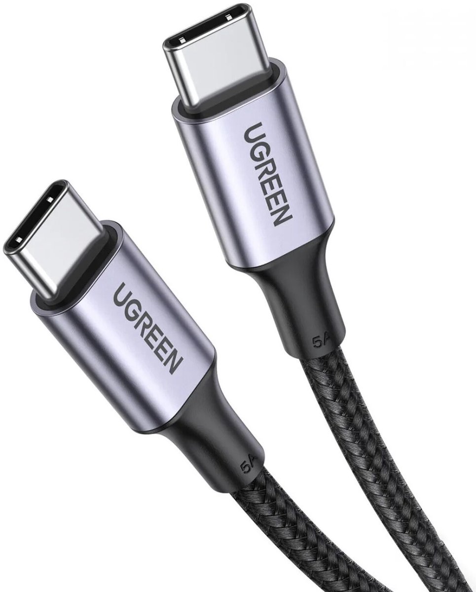 UGREEN USB-C naar USB-C Data en Laadkabel 100W 0.5M Grijs