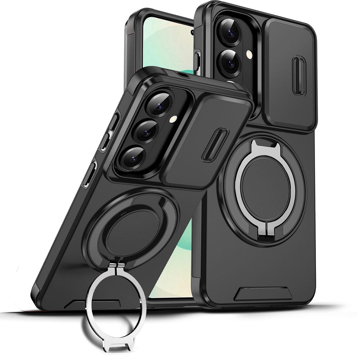 Cosensi - Schokbestendige Beschermhoes voor Samsung Galaxy A37 5G met Metalen Standaard