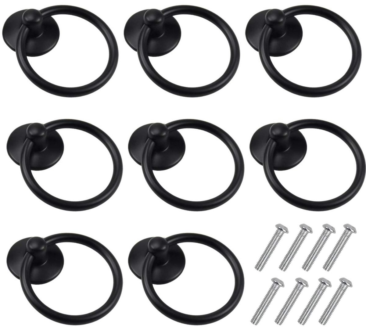 Dailygoods- Ladegrepen Set van 8 - Metalen Deurgrepen - Ring Meubelknoppen - Meubeldesign - Handgrepen - Verbetering van Functionaliteit