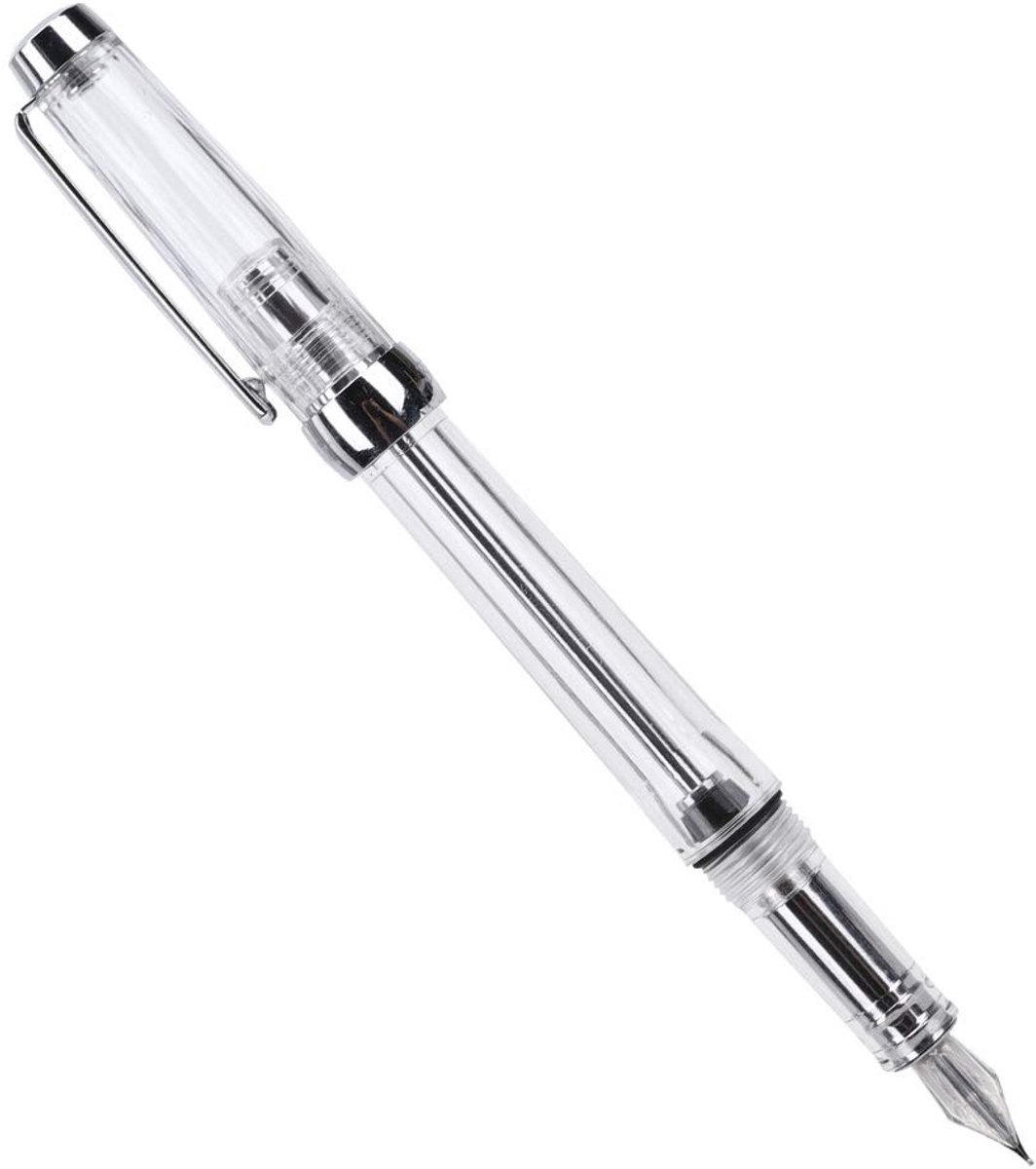 Dailygoods- Vulpen 0,5 Mm Punt - Transparant - Glad Schrijven - Kunstenaars/Studenten - Betrouwbare Constructie - Onderdrukontwerp - Schrijfpunt