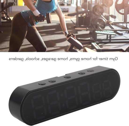 Draagbare Fitness Timer met LED Scherm, Interval Timer voor Thuistraining, Oplaadbare 1000mAh en Batterijherinnering — afbeelding 4