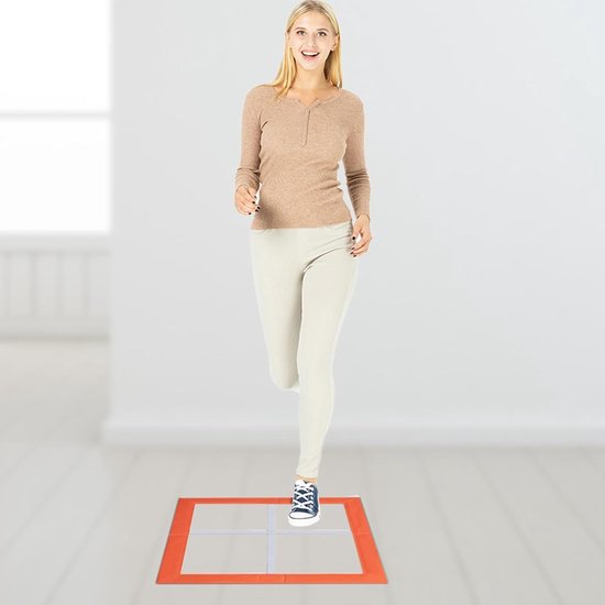 Oefenmat Trainingsgrid - Snelheidstraining Hulpmiddel - Behendigheid Verbeteren - Duurzaam Oxford EVA - 70x70cm - Oranje — afbeelding 4