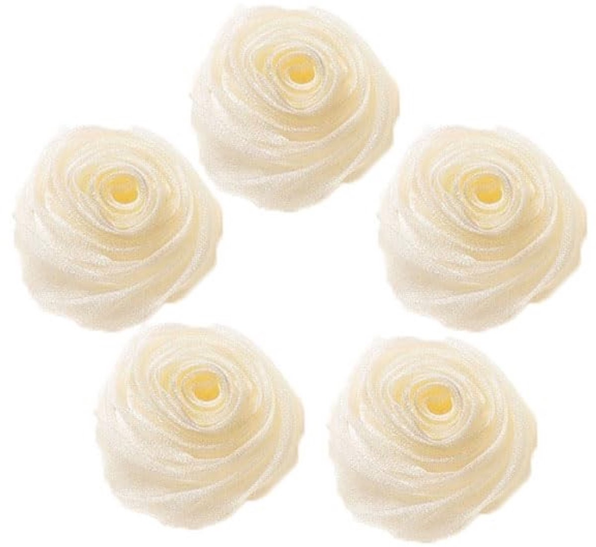 Dailygoods- Kunstrozenkoppen 5,5 cm - Kunstbloemen - Organza - Veelkleurig - Bruiloftdecoratie - DIY Accessoires - Allergievrij