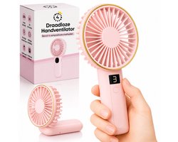 Twenty4seven® Handventilator Pro Roze - Draagbare Ventilator Oplaadbaar - Mini Tafelventilator Draadloos - Waaier & Handwaaier - 6 Standen
