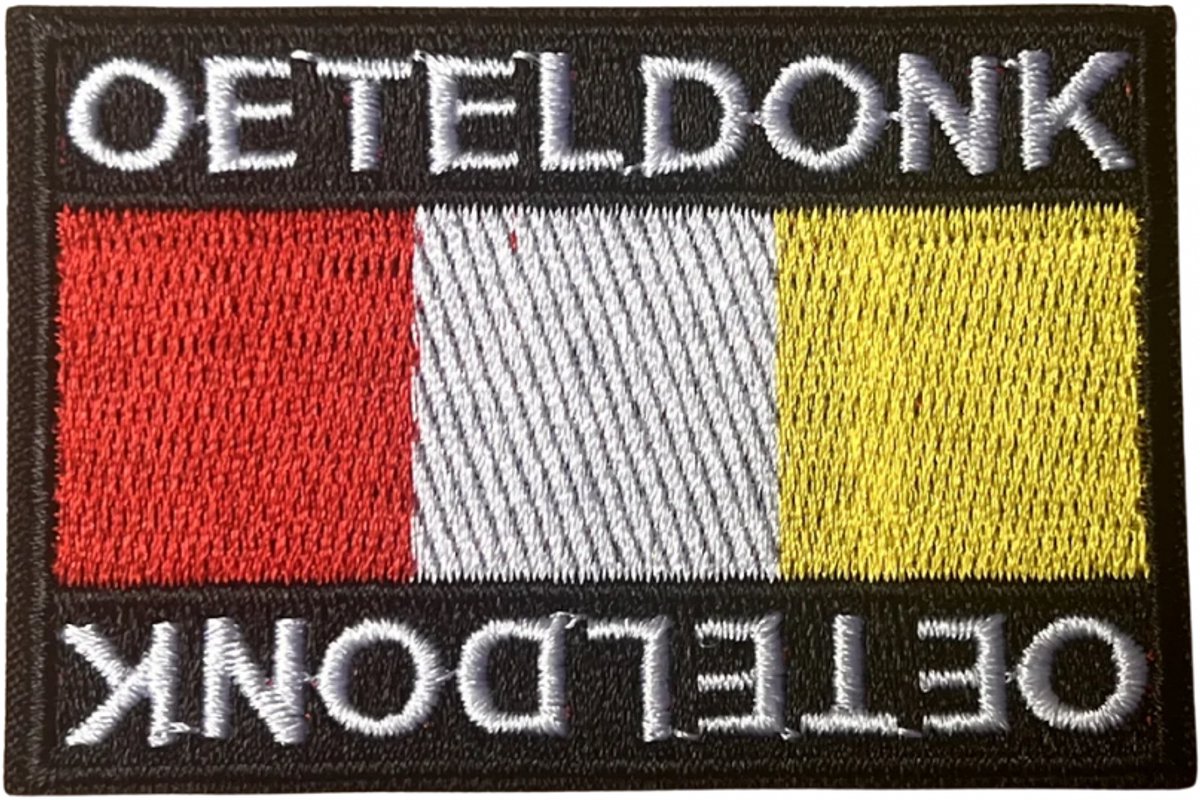 Oeteldonk logo vlag - Carnaval strijk embleem - patch - patches - stof & strijk applicatie - rood - zwart - geel