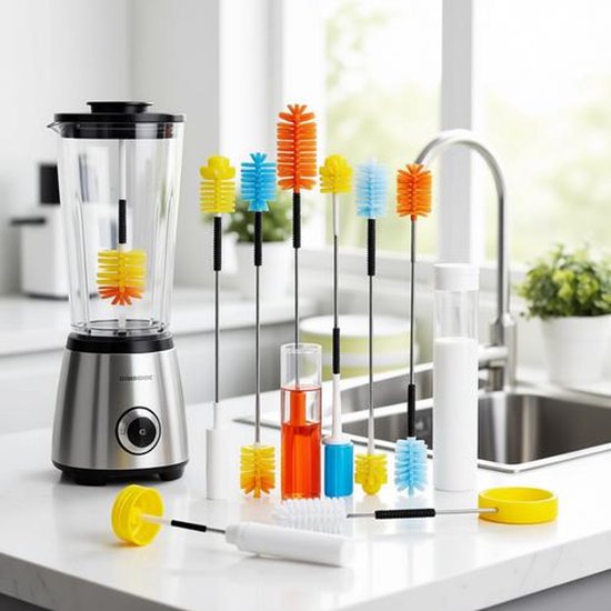 13-delige Nylon Buisborstelset - Flessenborstel voor Fles, Slang, Pijp, Reageerbuizen, Blender, Juicer - 21 cm, diverse diameters (1,5 mm tot 2,5 cm) — afbeelding 2