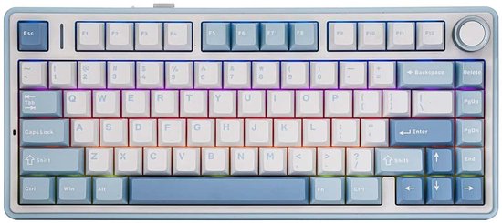 EPOMAKER F75 Sea Salt Blue LEOBOG Greywood V3 Switch RGB Kablosuz Hotswap Mekanik Gaming Klavye