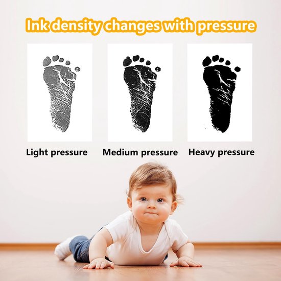 4-delige inktloze hand- en voetafdrukset voor baby's, katten en andere huisdieren. Schoon aanraakbaar inktkussen voor baby's, pasgeborenen en andere huisdieren. Een handig en knoeivrij inktkussen. （9 x 5.7cm） — afbeelding 3