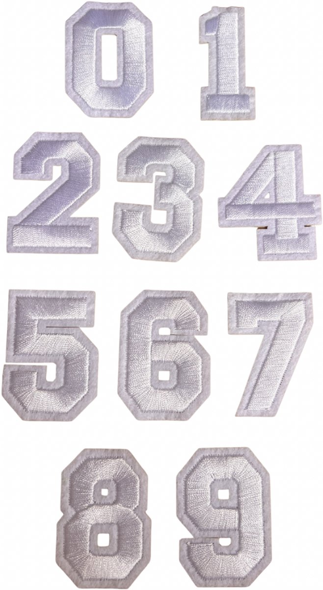Nummers - Cijfers EK WK Voetbal Customize t-shirt set embleem - patch - patches - stof & strijk applicatie [carnaval]