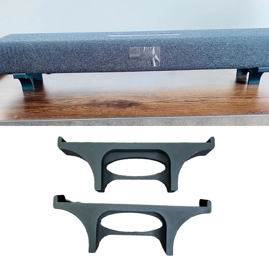 Soundbar Verhogers - Luidspreker Stands - Verbeter Geluid - Montage zonder gereedschap - Verstelbare breedte - Wit Zwart — afbeelding 5