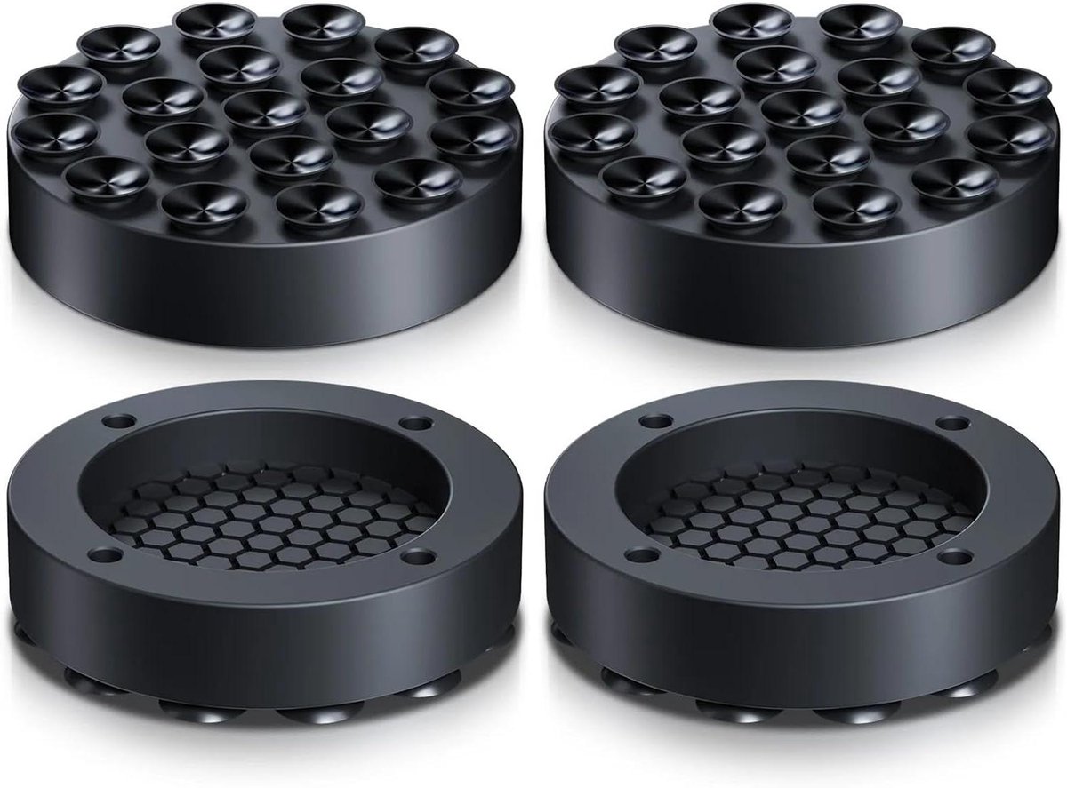 Wasmachine Onderlegger - Anti-trillingsmat - Apparaat Stabiliseren - Effectieve Geluidsdemping - 4 Stuks - Zwart