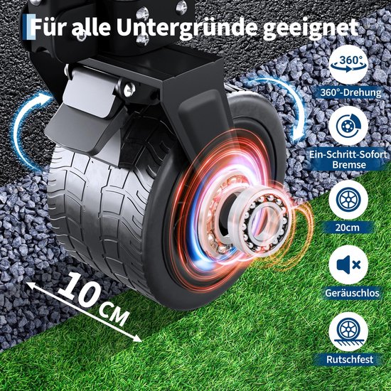 Bolderkar opvouwbaar - Camping trolley - Wagen Draagbare - Outdoor aanhangwagen - Grote Capaciteit - Picknick en Bbq - Bolderwagen met Duwstang - Wagen Strandkar - handkar op wieltjes - Zwart van Bolderkar Opvouwbaar — afbeelding 4