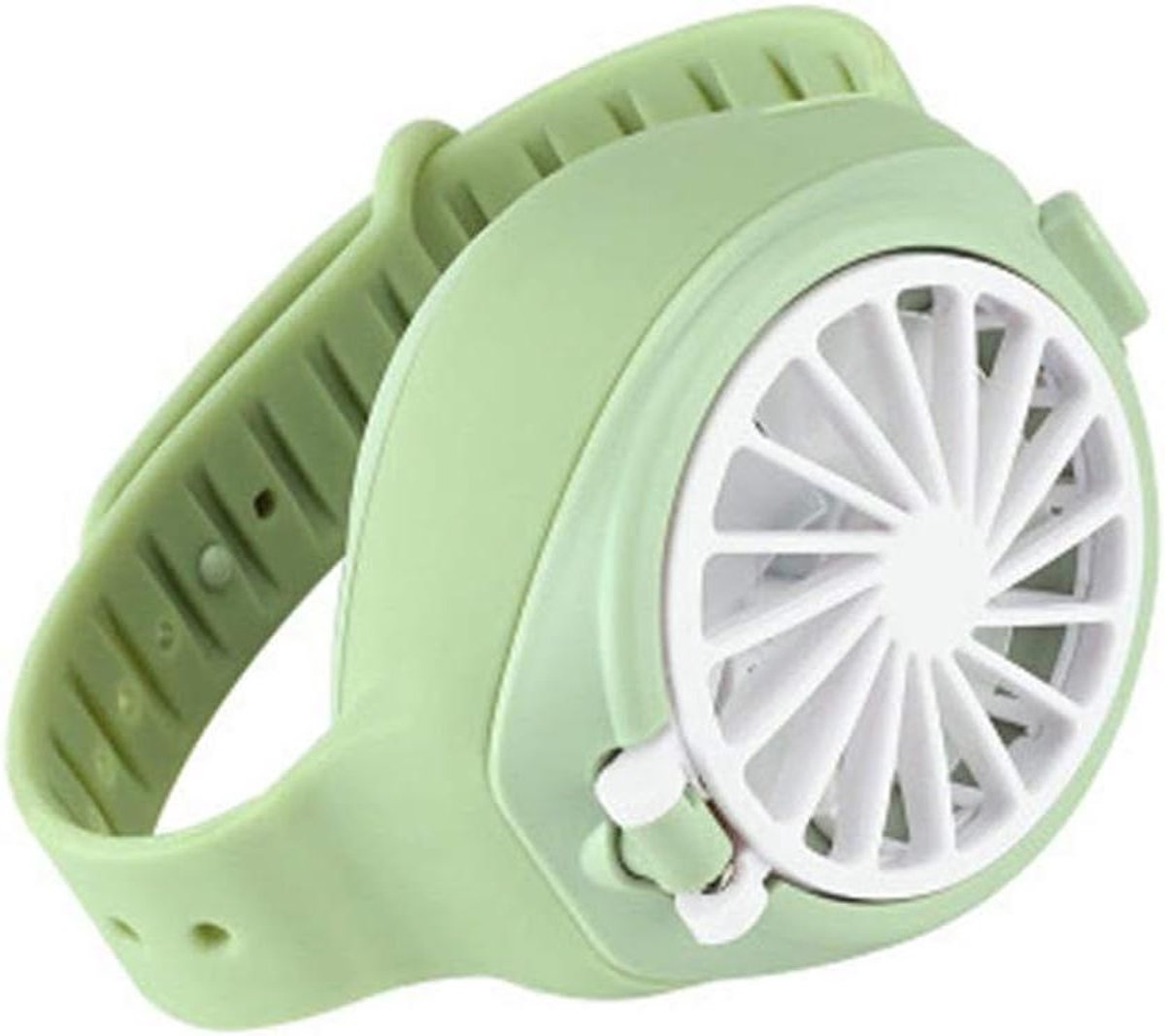 Mini Polshorloge Ventilator - Persoonlijke Ventilator - Koelte Onderweg - 3 Snelheden Instelbaar - 28 cm - Groen