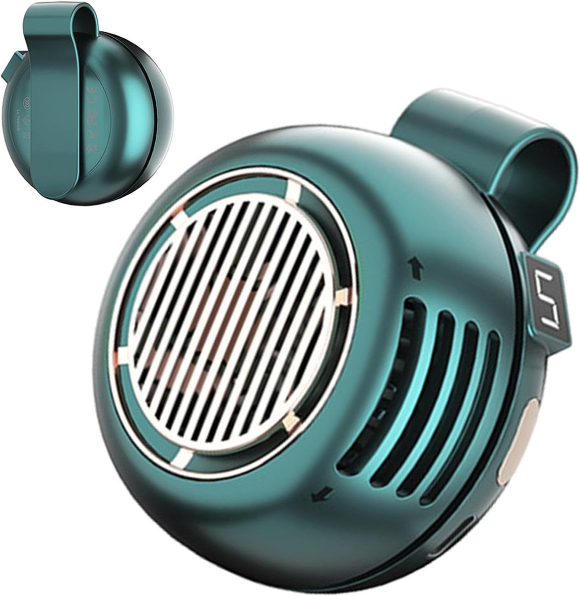 Ventilator - Mini clipventilator - Draagbaar - Werkt op batterijen - Bureaukoeler - Met digitaal display, een onmisbare gadget voor de zomer thuis en op kantoor, milieuvriendelijk.