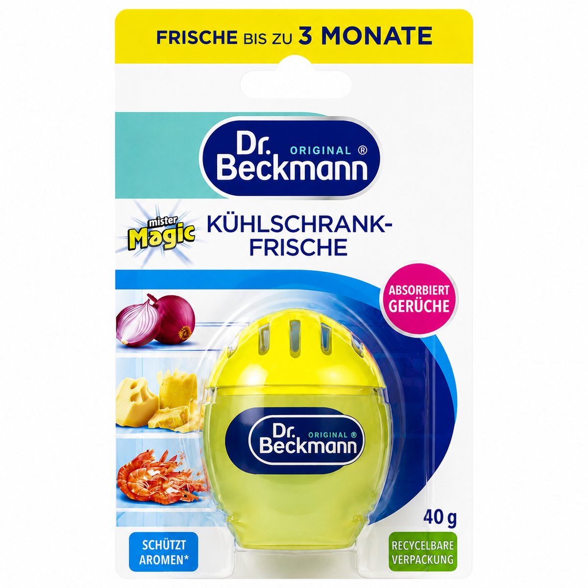 Dr. Beckmann Koelkastverfrisser 40g - Koelkast Geurvreter - Tot 3 Maanden Frisheid