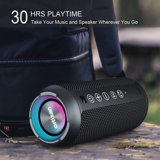 Bluetooth-luidspreker - waterdicht - draagbaar - draadloos - met ledlicht - 24 W stereogeluid en 30 uur speeltijd - 20 meter bluetooth-bereik - mini-luidsprekers - TF-kaart en AUX — afbeelding 4