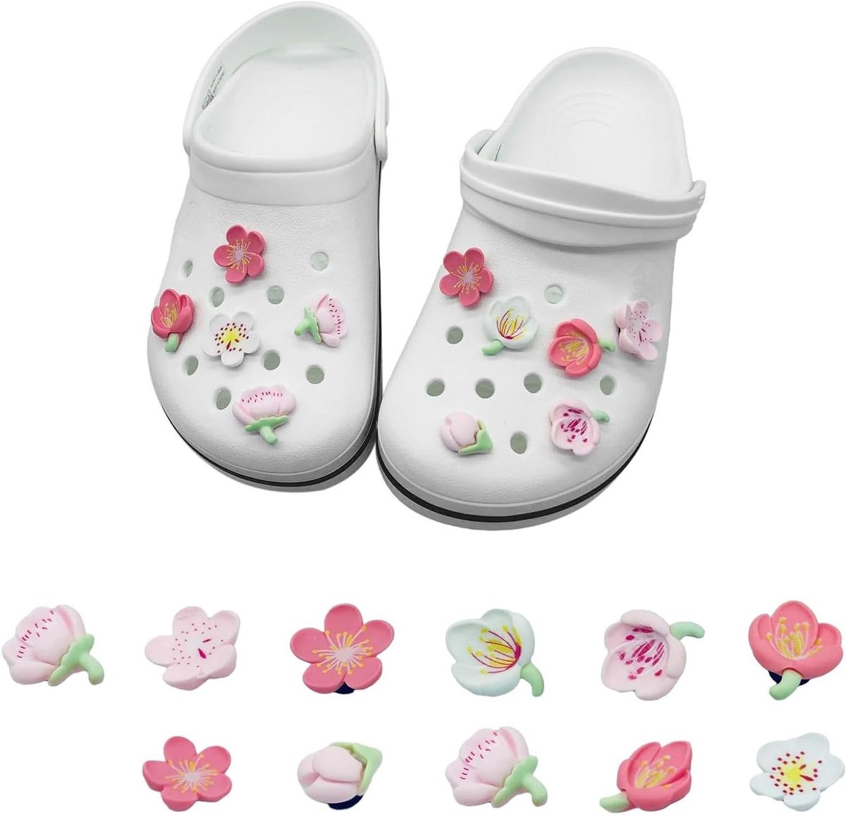 Stijlvolle Roze Kersenbloesem Schoen Gesp Decoratie Set, 11 Delige Bloem Decoratie voor Vrouwen en Kinderen, Perfecte Cadeau Ideeën en Accessoires