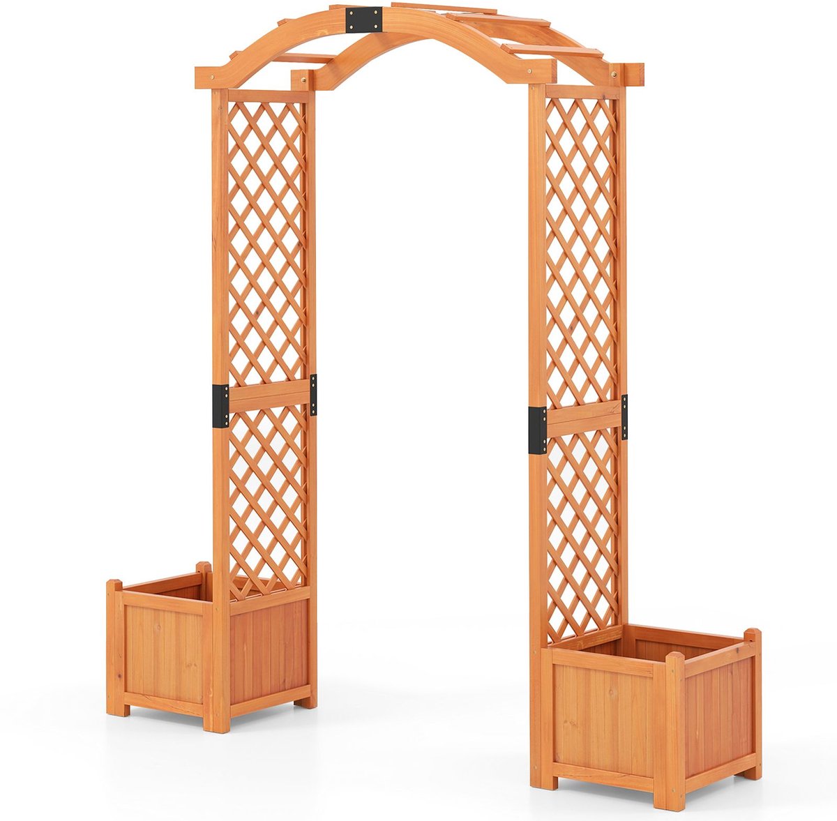 Tuinboog - 185 x 45 x 201 cm - massief - weerbestendig - Geel, Wit