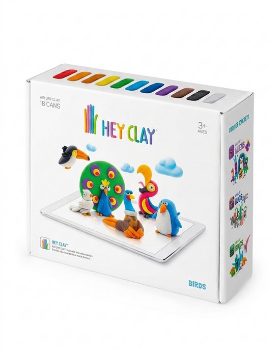 Hey Clay Vogels Serie S Box 18 Potten Transparant
