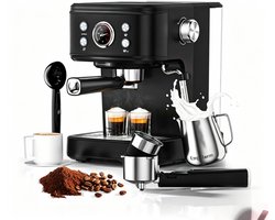Volautomatische koffiemachines 2 in 1 huishoud koffiemaker - Capsule And Powder halfautomatische espressomachine - melkopschuimer- 20 bar druk- 1100W, voor cappuccino en latte macchiato thuis en kantoor