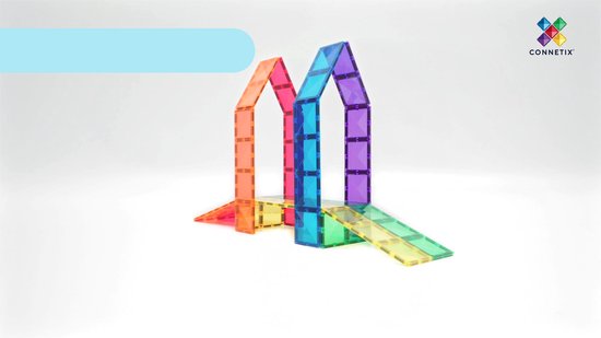 CONNETIX - Magnetisch Tegels - Regenboog Rechthoekige Verpakking - 18 Stuks - Magnetisch Speelgoed