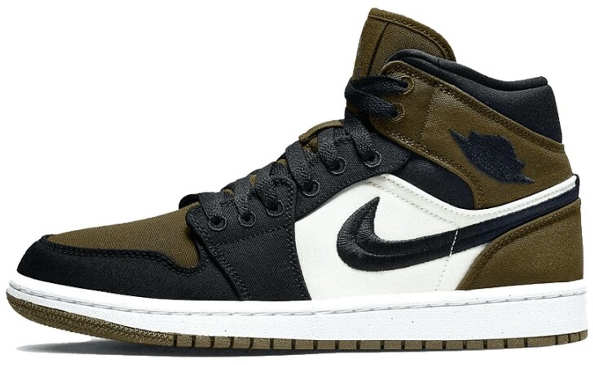 Air Jordan 1 Mid Toe Olijf